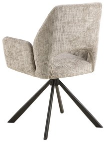 Svetlosivé čalúnené jedálenské kreslo s podrúčkami Graham – Actona