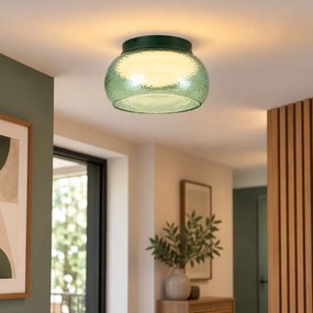 Stropné svietidlo v štýle Art Deco zelené so sklom vrátane LED 3-stupňovo stmievateľné - Thimble