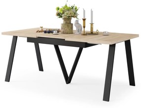 AVERY Dub Sonoma / čierna spodná časť - LOFTOVÝ / PRIEMYSELNÝ STÔL DO OBÝVAČKY/ JEDÁLNE ROZKLADACÍ DO 330 cm!