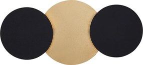 Moderné nástenné svietidlo čierne so zlatom vrátane LED 3-stupňové stmievateľné 3-svetlá - Sunrise 3