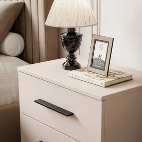 NOČNÝ STOLÍK MARION KAŠMÍR ÚCHYTKY NOŽIČKY PVC ČIERNE