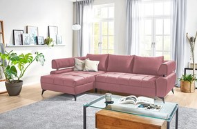 Rohová sedacia súprava Paris, staroružová látka, ľavý roh