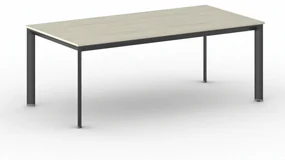 Kancelársky stôl PRIMO INVITATION, čierna podnož, 2000 x 1000 mm, dub prírodný