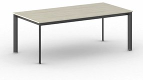 Kancelársky stôl PRIMO INVITATION, čierna podnož, 2000 x 1000 mm, dub prírodný