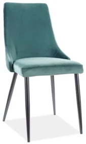 Jedálenská stolička Piano B Velvet, zelená / čierna