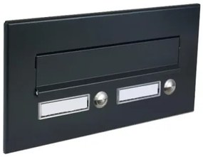 DOLS ČD-36 RAL7016 - čelná doska poštovej schránky na zamurovanie, s 2x menovkou a 2x zvončekovým tlačidlom, antracit