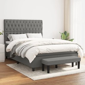 Boxspring posteľ s matracom tmavosivá 140x200 cm látka 3136838