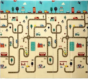 CH Detská obojstranná podložka Autíčka 180x200