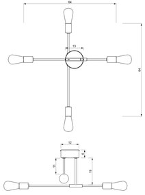 Luster na tyči FLAME 4xE27/60W/230V čierna/lesklý chróm