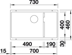 Granitový drez Blanco SUBLINE 700 U Level InFino jasmín drez vľavo