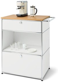 Kovová kávová komoda »CN3« s 2 zásuvkami, biela