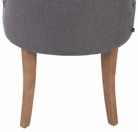 Jedálenská stolička Aberdeen - látka, drevené nohy antik svetlé - Tmavo sivá