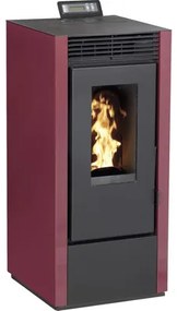 Peletové kachle Interstoves Marina 14 kanalsierbar bordeaux 12,1 kW