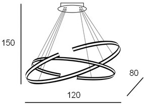 Azzardo AZ3356 - LED Stmievateľný luster na lanku ALESSIA LED/100W/230V