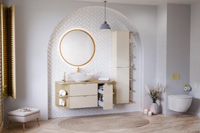 Comad Kúpeľňová skrinka s doskovými umývadlami set Dalia Cashmere 120 kašmír/dub cremona