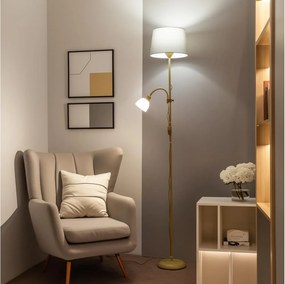 BRILAGI - Stojacia lampa CERIA 1xE27/100W/230V + 1xE14/25W zlatá/šedá
