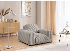 Svetlosivé menčestrové kreslo Justin – Ropez