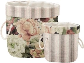 Súprava 2 ks dekoratívnych košov Linen Couture Roses