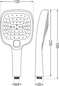 Mexen príslušenstvo - hlavica ručnej sprchy Oval R-17, 3-funkcie, chrómová, 79517-00