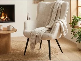 Kreslo Hannah, svetlo béžová tkanina%