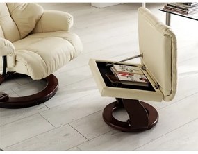 Polohovacie kreslo HABI krémové/orech