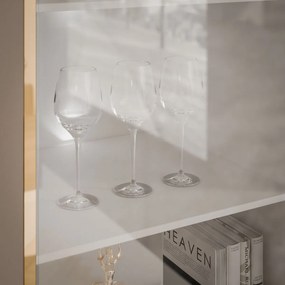 VITRÍNA NESSIE BIELY LESK + ZLATÁ NA NOŽIČKÁCH 45 x 194 cm