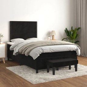 Posteľný rám boxspring s matracom čierny 120x200 cm zamat 3137775