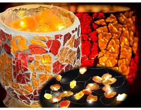 Carneol gemstone mosaic LED lamp - svietnik  KEG PUZZLE