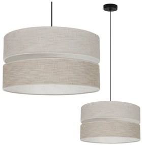 Závesné svietidlo Len, 1x béžové/svetlobéžové textilné tienidlo, (fi 40 cm), b