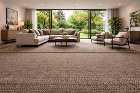 Koberec metráž Manhattan 7657, na mieru, šíře 4m,5m, hnedá, ab (mriežka), filc, chodba / predsieň, ITC