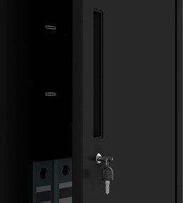 Modulárna kovová multifunkčná skriňa so zásuvkou čierna MEGAN 1850 x 900 x 400 mm