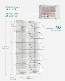 Skrinka na topánky v bielej farbe s možnosťou prepojenia