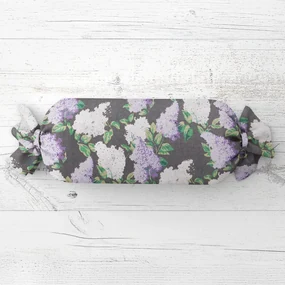 Biante Vankúš valec bonbon Sandra SA-384 Kvety orgovánu na sivom 15x40 cm