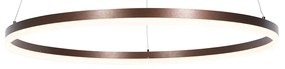 Tmavo bronzové závesné svietidlo 80 cm vrátane LED s 3-stupňovým stmievaním - Anello