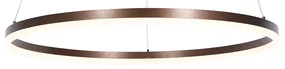 Tmavo bronzové závesné svietidlo 80 cm vrátane LED s 3-stupňovým stmievaním - Anello