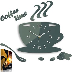 Nástenné hodiny Coffee šedé