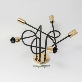 Prisadený luster OXFORD 5xE27/15W/230V zlatá/čierna