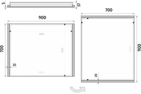 NIMCO ZP 11019 - LED Kúpeľňové podsvietené zrkadlo 6500K 70x90 cm IP44