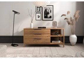 Nízka komoda z dubového dreva v prírodnej farbe 140x64 cm Twig – The Beds