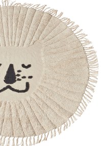 Okrúhly bavlnený koberec so vzorom leva ø 140 cm béžový BADHANI Beliani