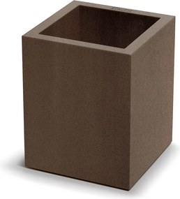 Plastový květináč CUBLASO SQUARE MIDL 29 cm hnědý