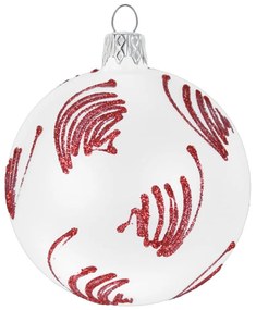 Súprava 3 bielych sklenených vianočných ozdôb Ego Dekor