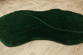 Kúpeľňový koberček Shell fľaškovo zelený