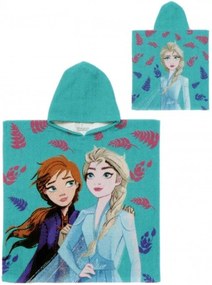Detské / dievčenské plážové pončo - osuška s kapucňou Ľadové kráľovstvo - Frozen - 100% bavlna - 60 x 120 cm