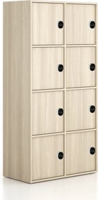 Kancelárska skriňa FRAME, 8x dvere, 872 x 450 x 1735 mm, RFID zámok, dub prírodný