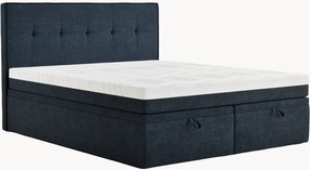 Ručne vyrobená ženilková kontinentálna posteľ s úložným priestorom Comfrey, H3