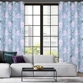 Dekorstudio Dekoračný etamínový záves FLORA s kvetinovým motívom 140x250cm
