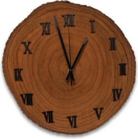 Nástenné hodiny z prierezu kmeňa | KORO: Amber - 3072 26-29 cm 4812-115559 KOR005-29-AMBER