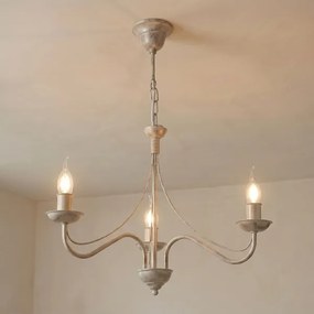 Luster na reťazi ANTON 3xE14/60W/230V biela patina