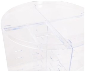 Priehľadný otočný plastový kúpeľňový organizér na kozmetiku - Hermia